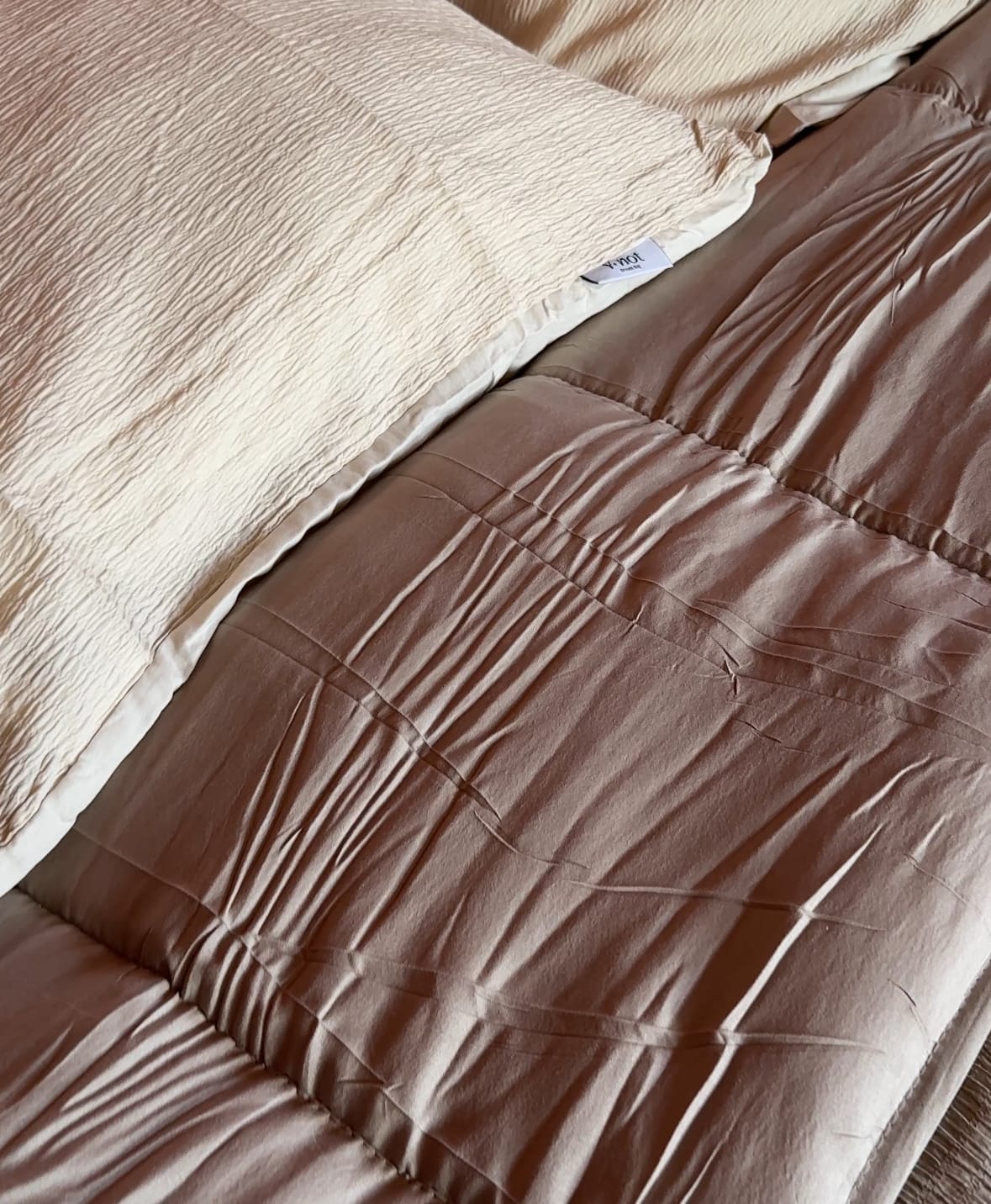 Customer photo review of Dekbed Zonder Overtrek Micro Mousseline Taupe