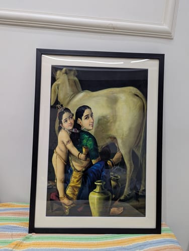 Customer photo review of Yashoda and Krishna, Raja Ravi Varma Paintings