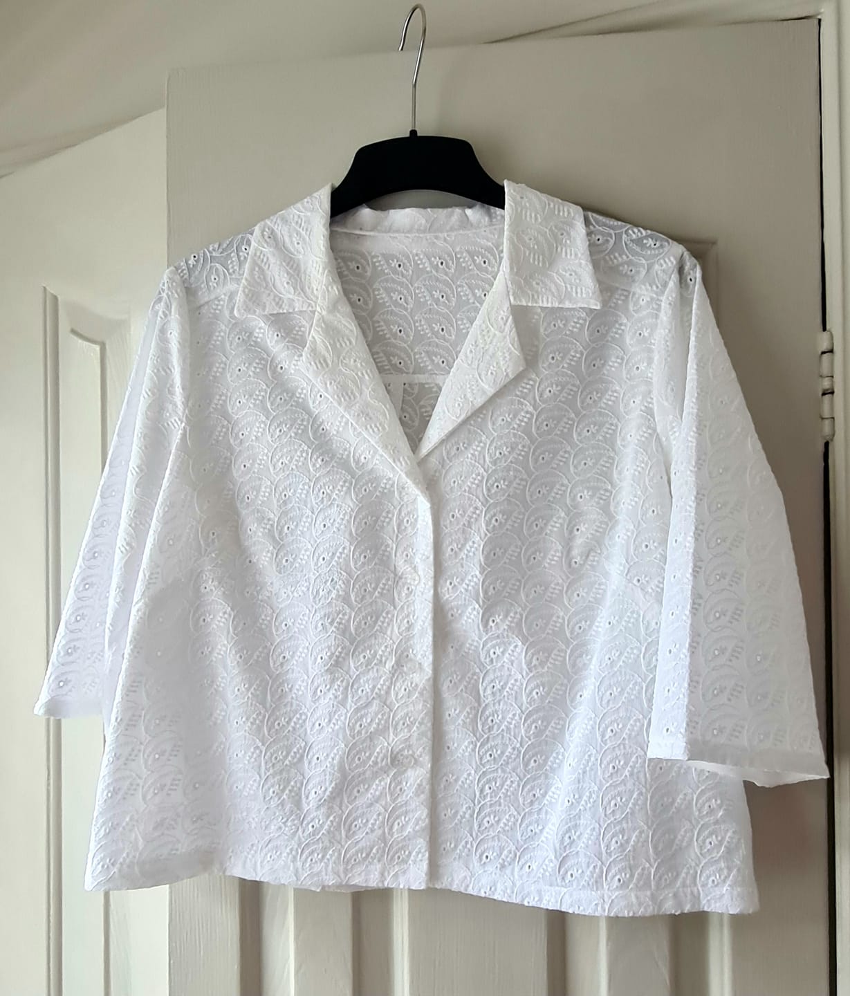 Customer photo review of Flower Paisley White Embroidered Cotton Fabric #5