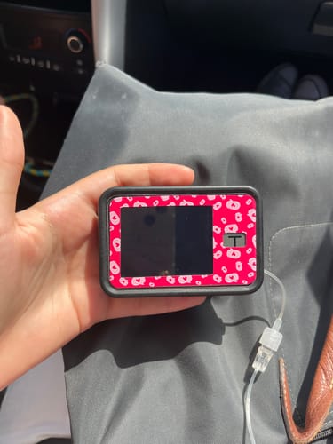 Customer photo review of Tandem t:slim Insulin Pump Sticker - Valentine Edition 2024