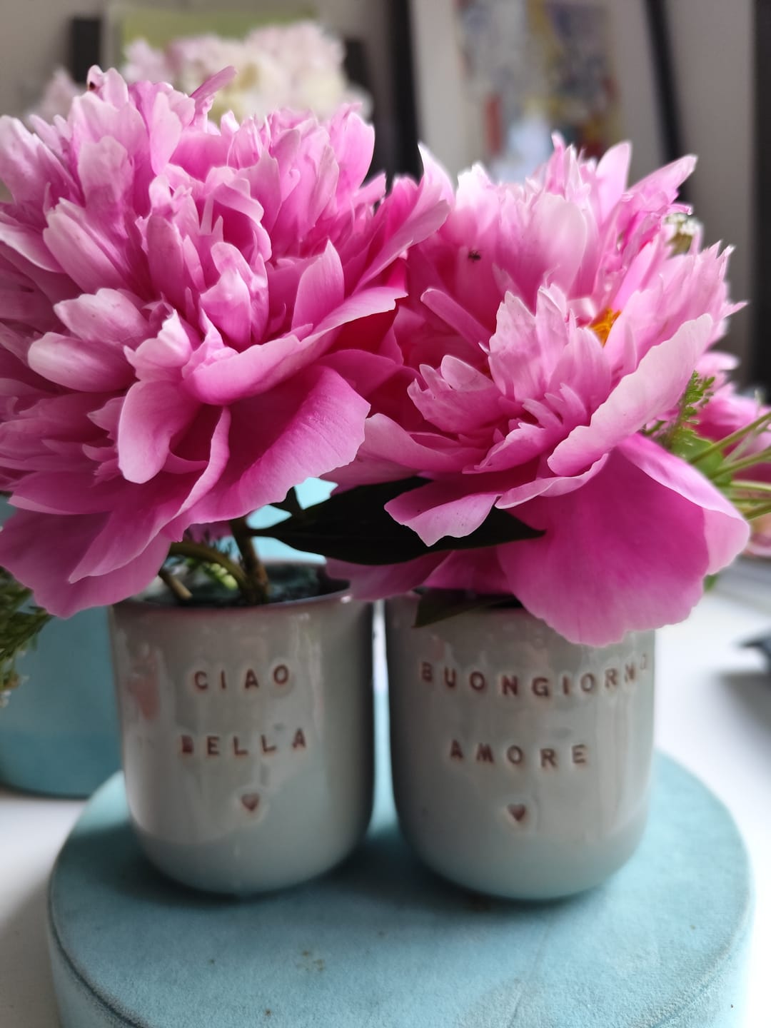 Customer photo review of Set of two small Italian espresso mugs