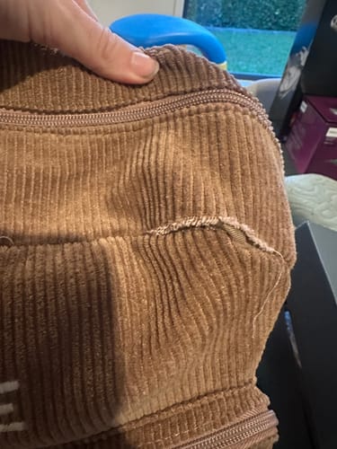 Customer photo review of Corduroy Backpack - Seafoam