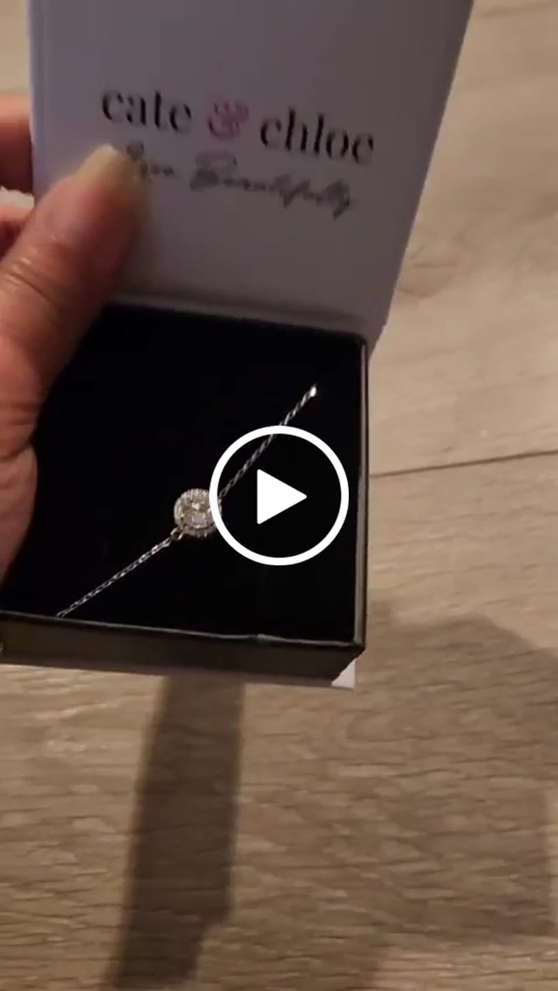 Customer video review of Blake 18k White Gold Plated Halo Bracelet with Swarovski Crystals
