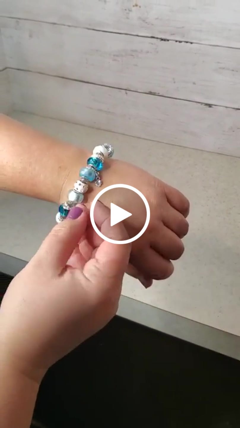 Customer video review of Aurora 18k White Gold Plated Beaded Bracelet with Swarovski Crystals