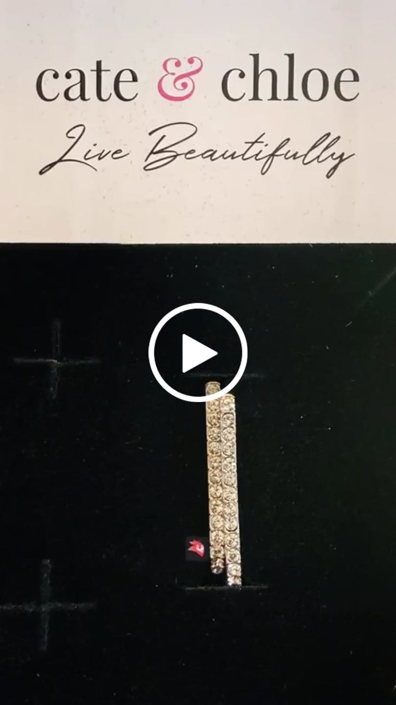 Customer video review of Bianca 18k White Gold Plated 25mm Silver Hoop Earrings with Swarovski Crystals