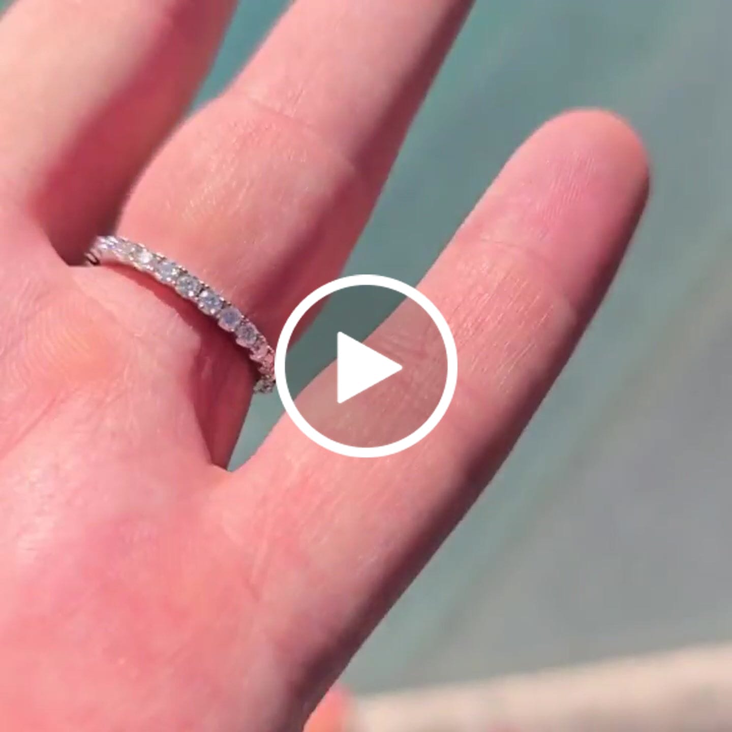 Customer video review of Moissanite by Cate & Chloe Sadie 0.9tcw Round Cut 925 Sterling Silver 18k White Gold Plated Wedding Band