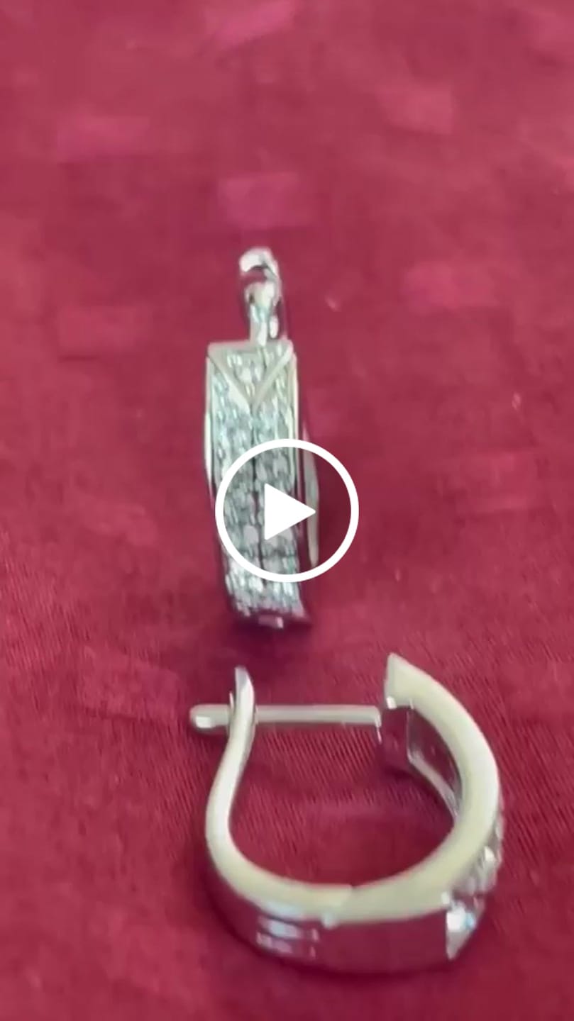 Customer video review of Sawyer 18k White Gold Plated 16mm Crystal Hoop Earrings with Swarovski Crystals