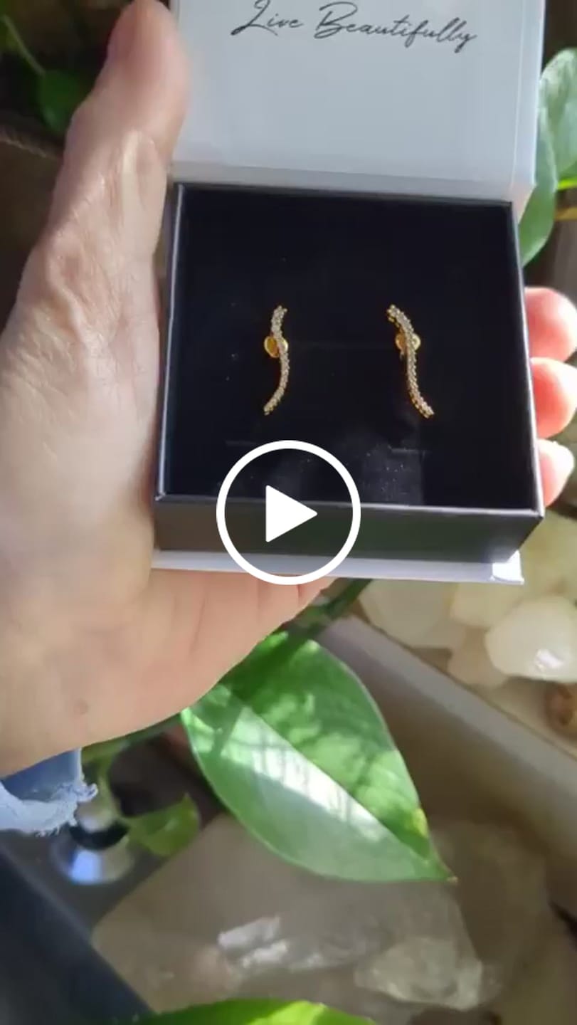 Customer video review of Isabella 18k White Gold Plated Sterling Silver Ear Climber Earrings with Simulated Diamond Crystals