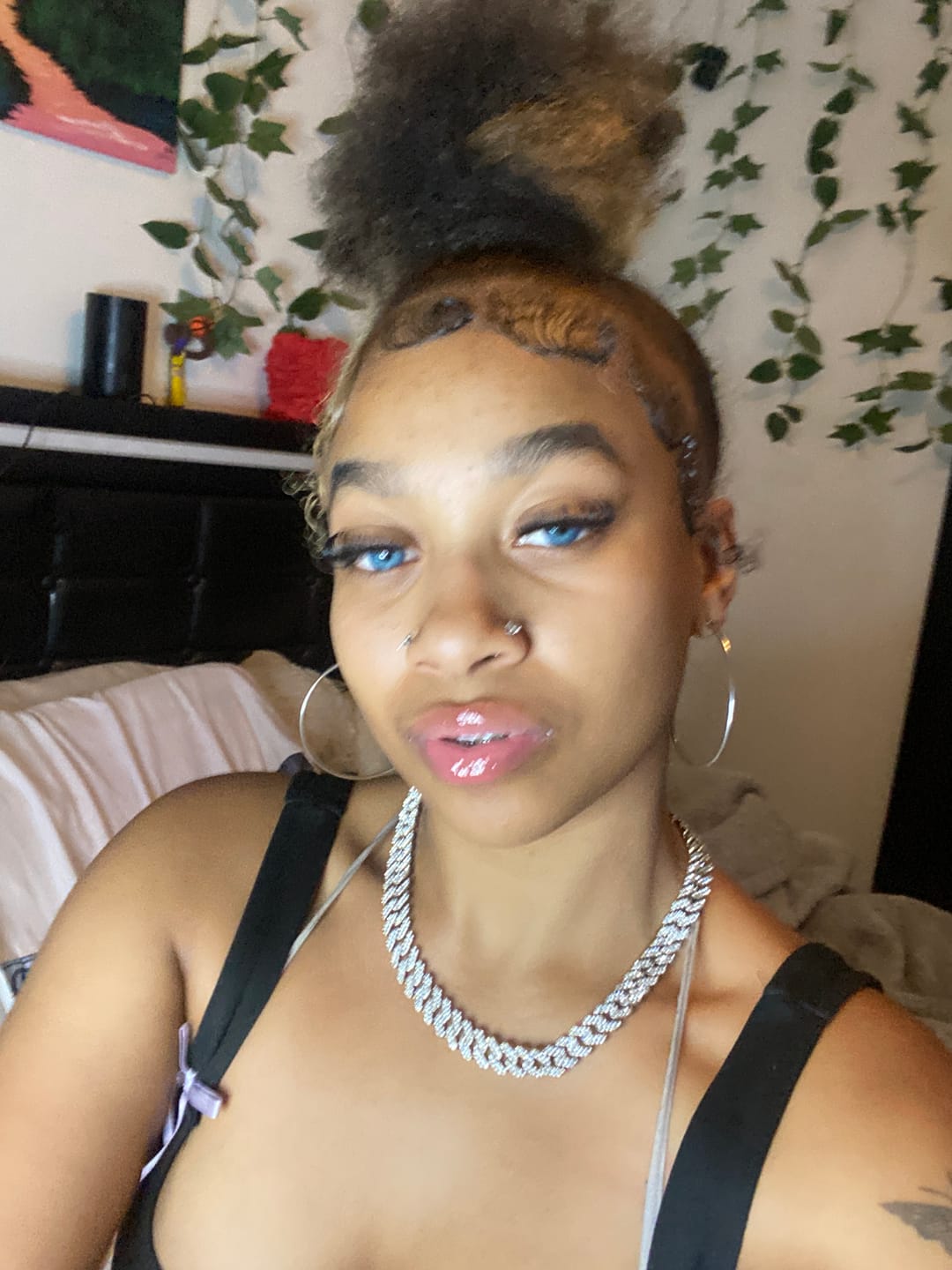 Customer photo review of Amazonia Antarctic Blue Prescription Colored Contact Lenses