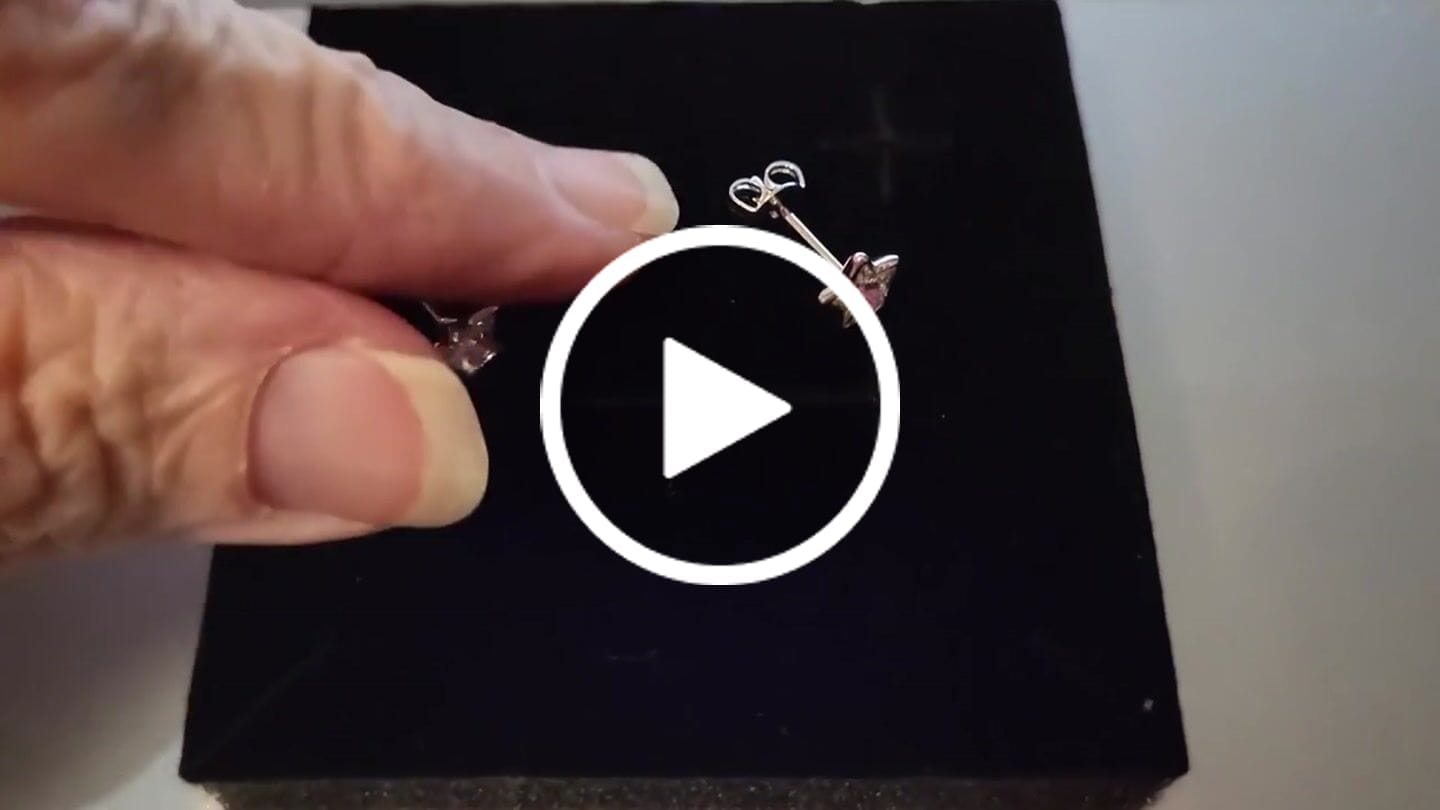Customer video review of Lealani 18k White Gold Plated Stud Earrings with Swarovski Crystals