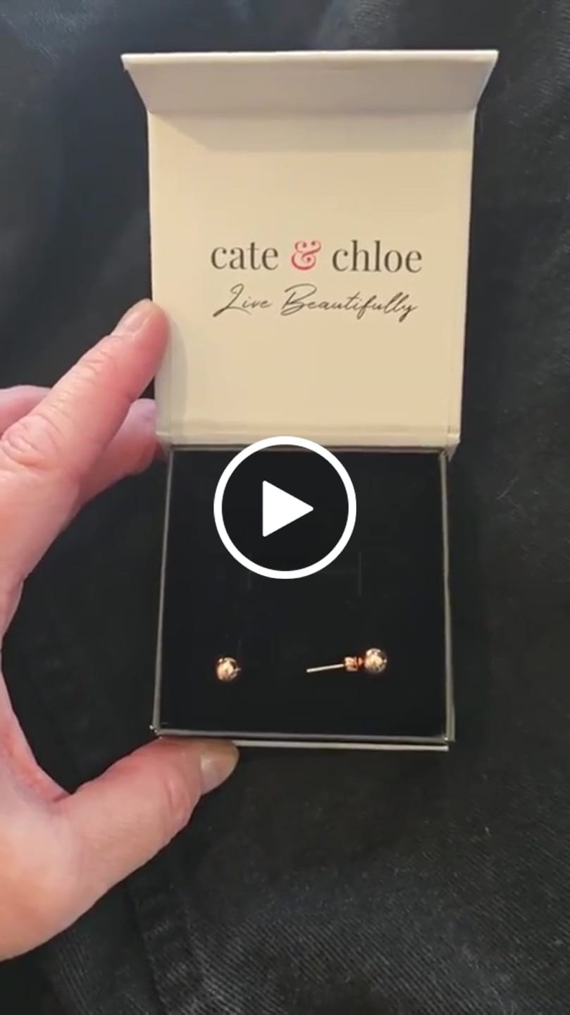 Customer video review of Harper 18k White Gold Plated Ball Stud Earrings