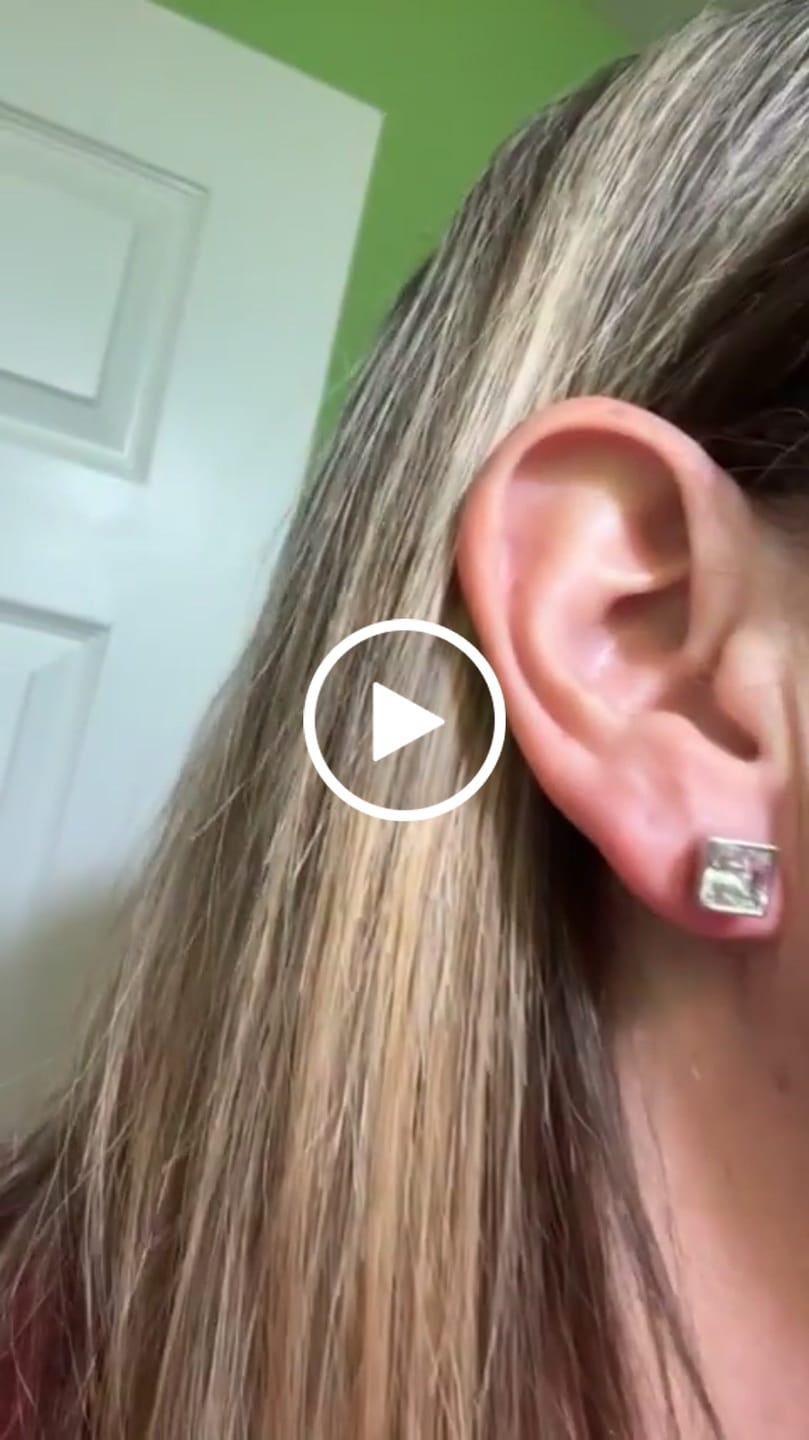 Customer video review of Brooke 18k White Gold Plated Stud Earrings with Princess Cut Swarovski Crystals