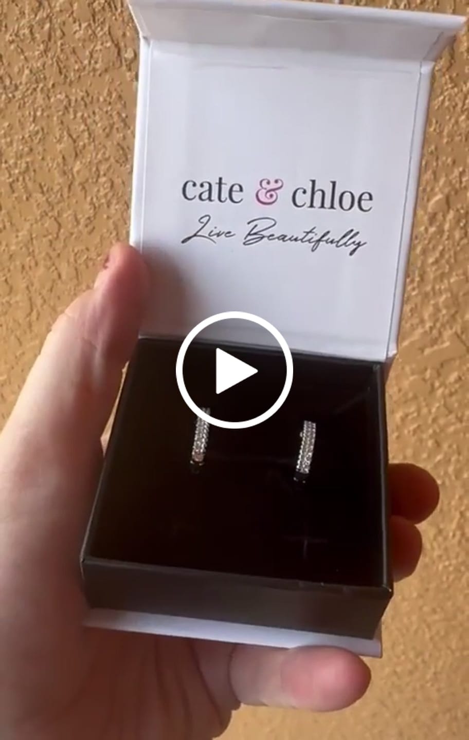 Customer video review of Teagan 18k White Gold Plated 19mm Hoop Earrings with Swarovski Crystals