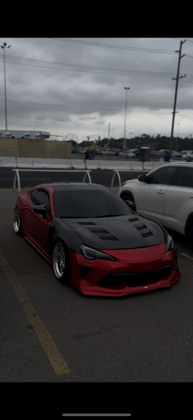 Customer photo review of Glossy Metallic Vampire Red Vinyl Wrap