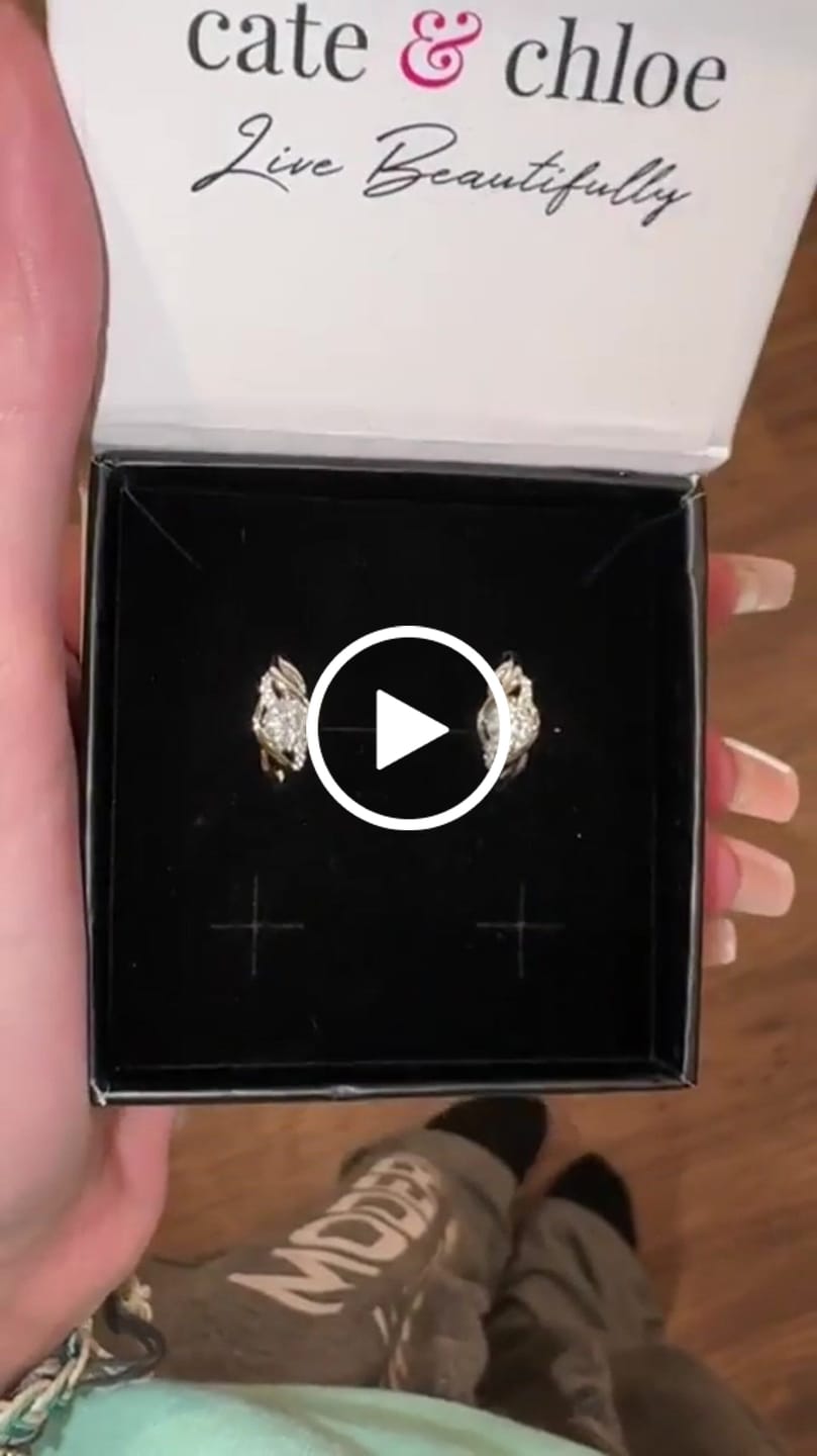 Customer video review of Moissanite by Cate & Chloe Evelyn 1.06tcw 925 Sterling Silver 18K Gold Plated Hoop Earrings