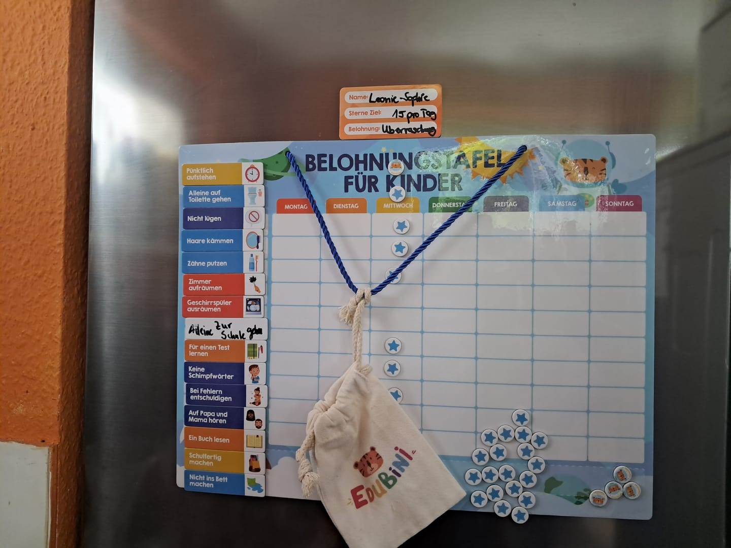 Customer photo review of Edubini Magnetische Belohnungstafel