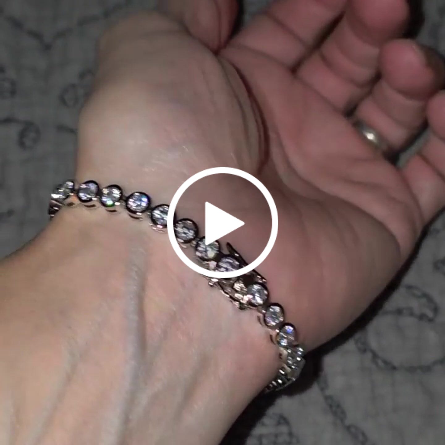 Customer video review of Joelle 18k White Gold Plated Tennis Bracelet with Simulated Diamond Crystals