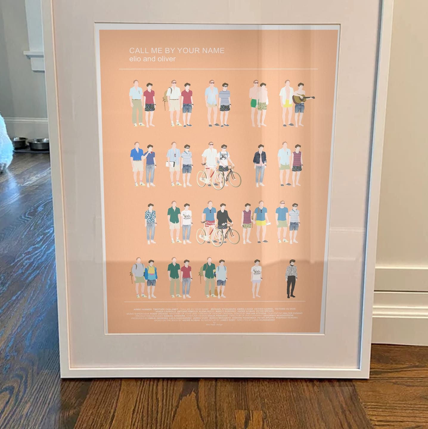 Customer photo review of Call Me By Your Name Poster, Oliver and Elio 80s fashion minimal print LGBT