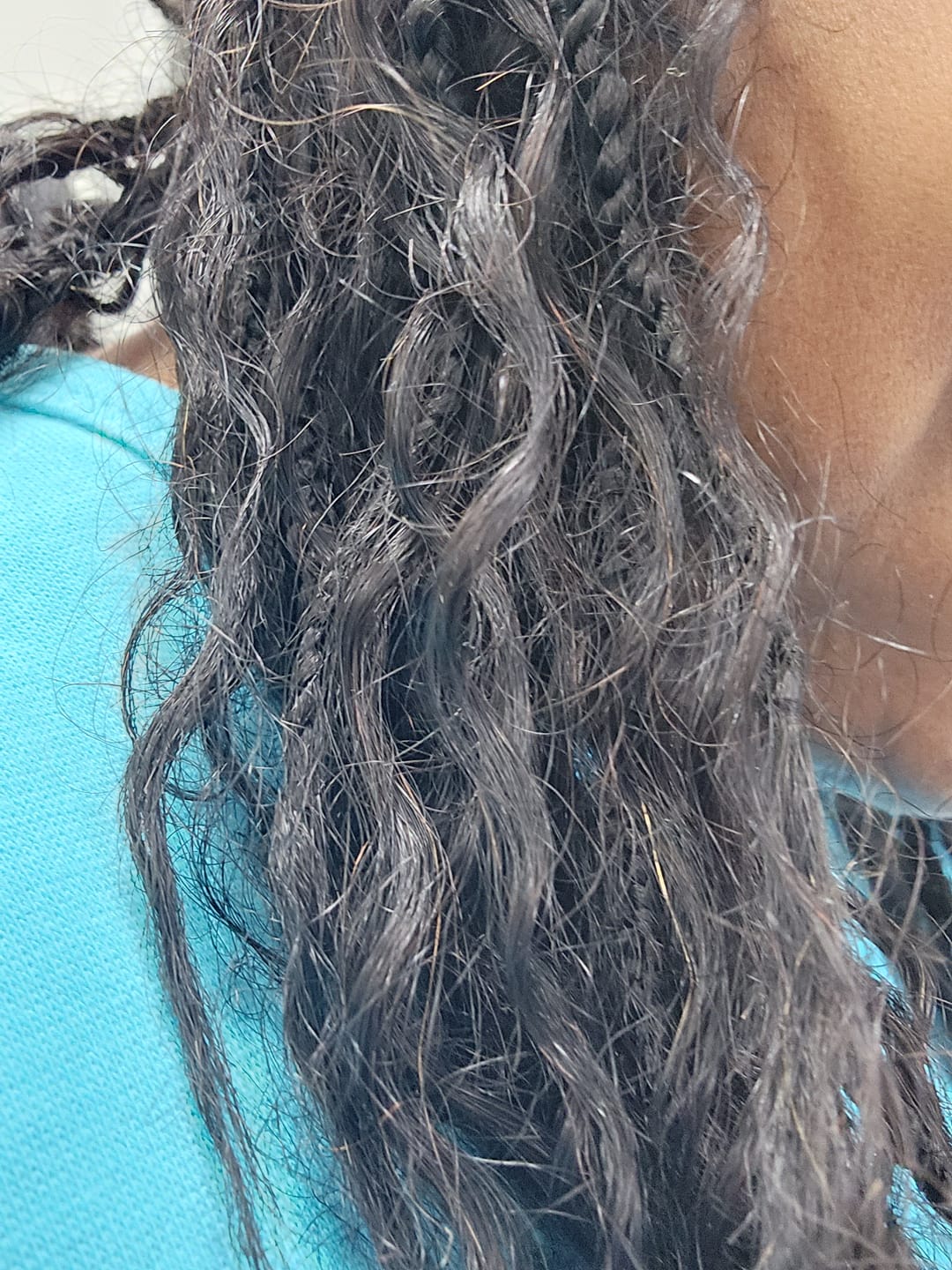 Customer photo review of Spiral Curl Bulk Hair Extensions for Braiding