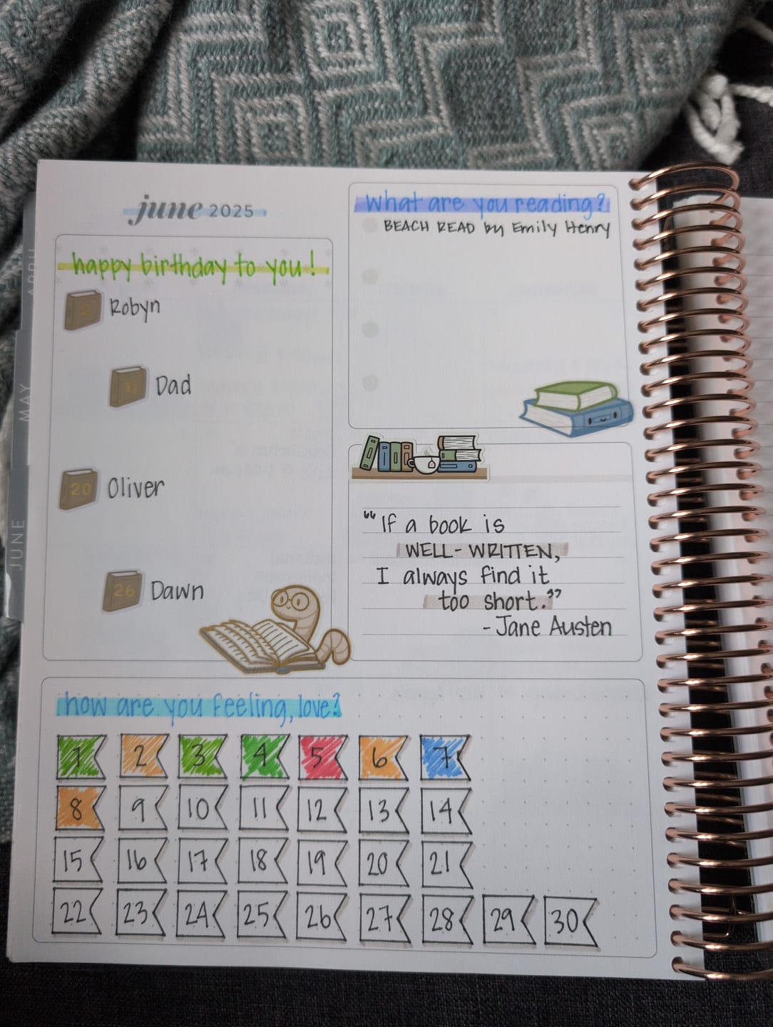 Customer photo review of Cozy Bookworm Variety Sticker Pack