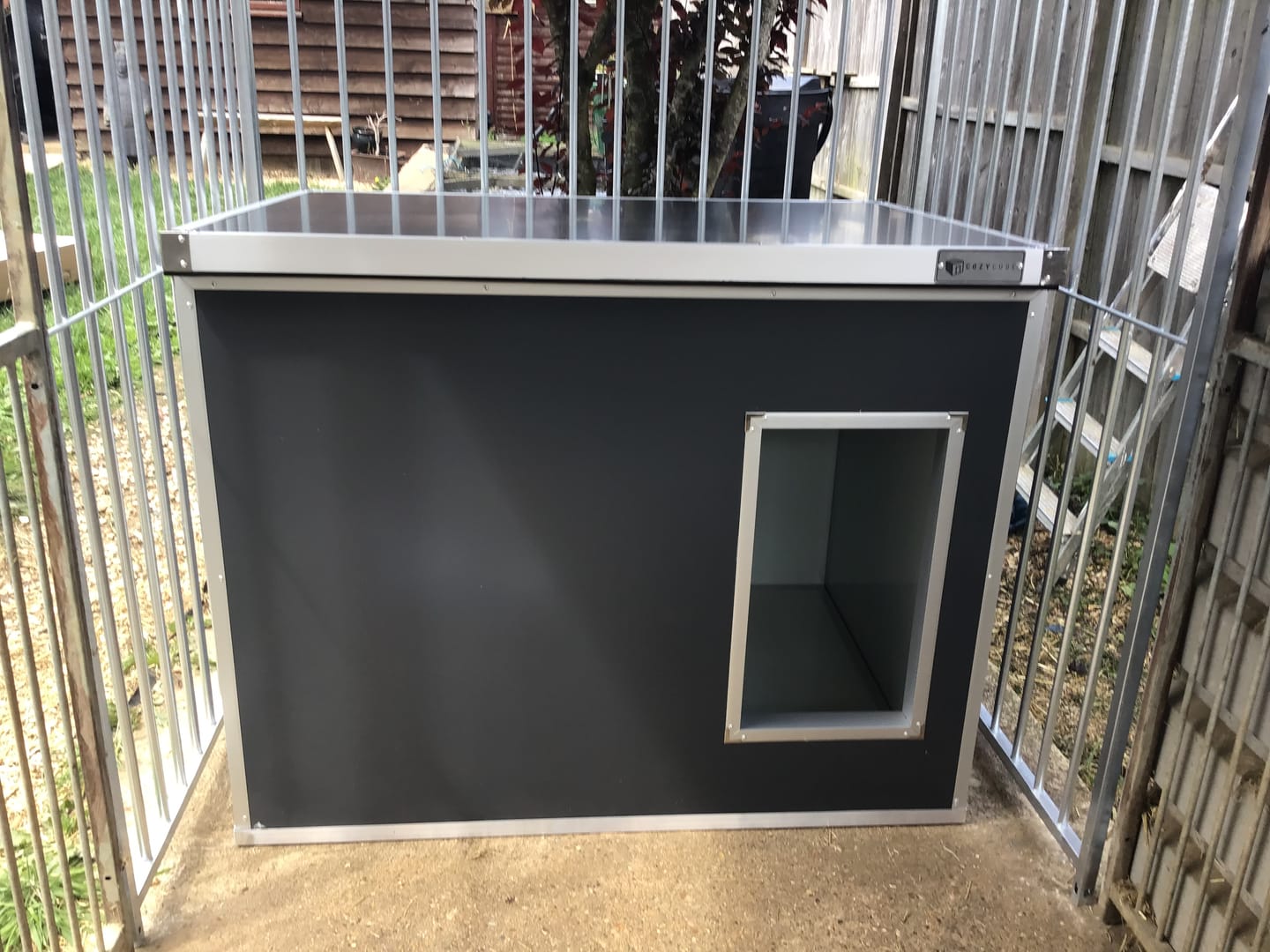 Customer photo review of CozyCube Coldroom Panel Insulated Dog House
