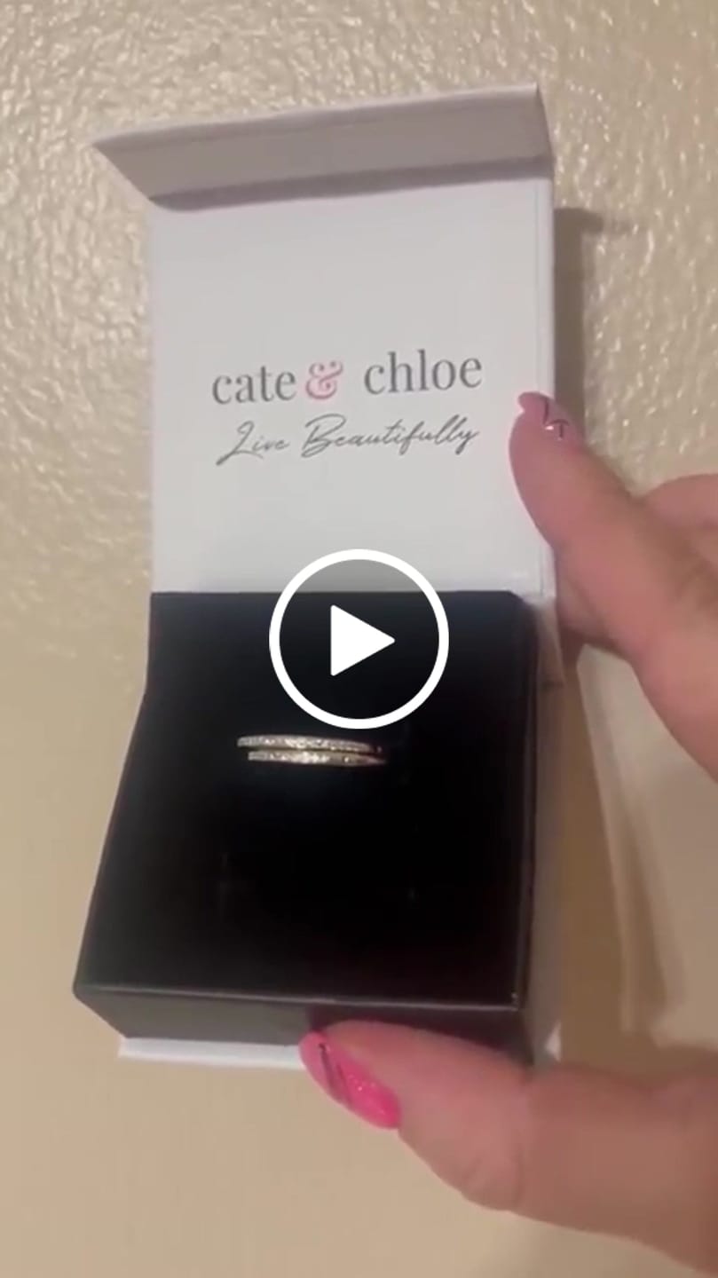 Customer video review of Moissanite by Cate & Chloe Delaney 18k White Gold Plated 25mm 925 Sterling Silver Stud Earrings 0.23tcw