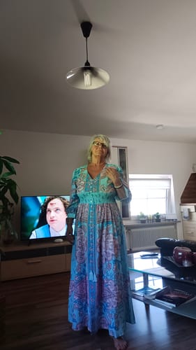 Customer photo review of V-Ausschnitt 3/4-Ärmel-Urlaubskleid