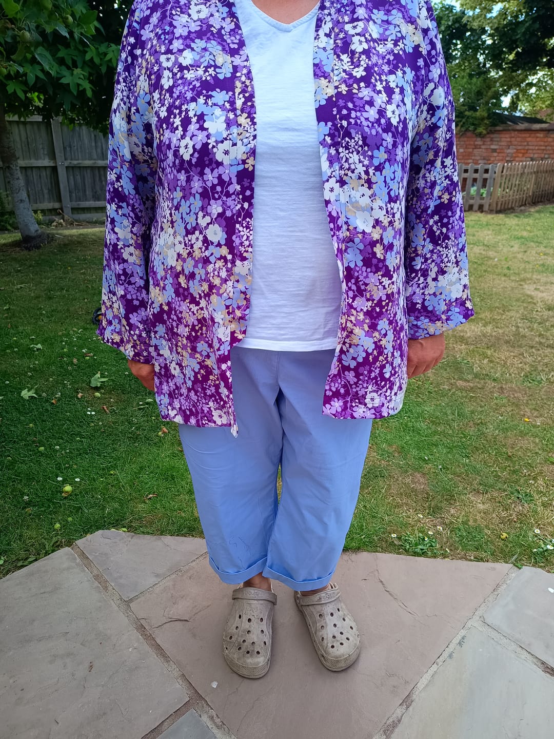 Customer photo review of Blossoming Flowers Polyester Crepe Fabric