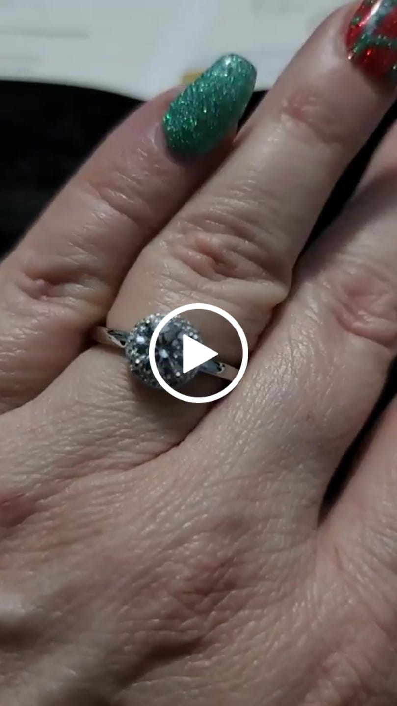 Customer video review of Moissanite by Cate & Chloe Cora 1.1tcw Round Cut 925 Sterling Silver 18k White Gold Plated Forever Engagement Ring
