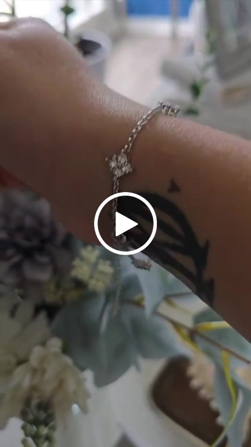 Customer video review of Adeline 18k White Gold Plated Station Bracelet with Swarovski Crystals