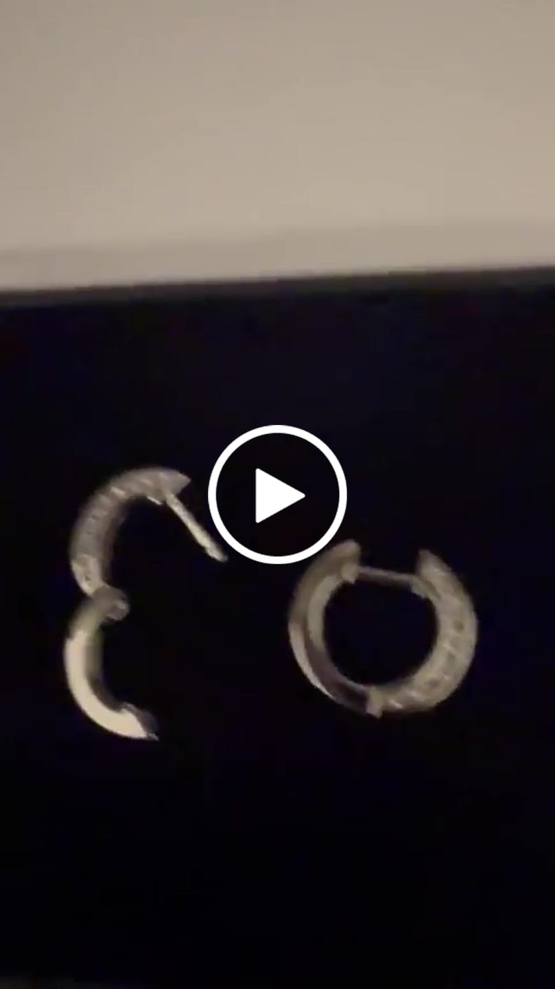 Customer video review of Lydia 18k White Gold Plated 16mm Hoop Earrings with Swarovski Crystals