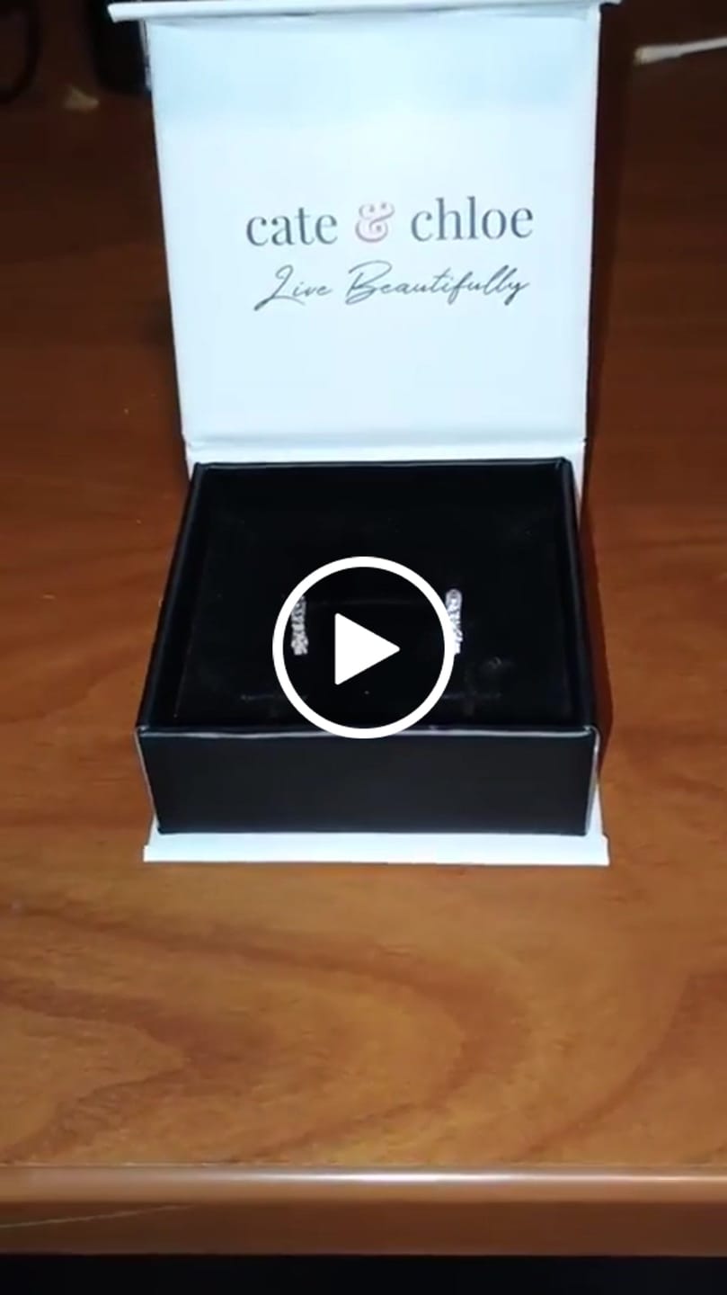 Customer video review of Erin 18k White Gold Plated Half Hoop Earrings with Swarovski Crystals