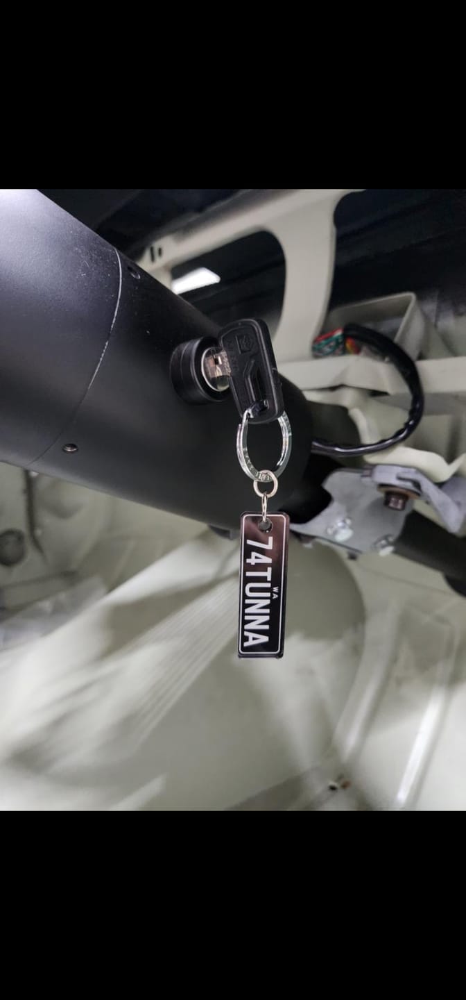 Customer photo review of WA Platinum Licence Plate Custom Keychain