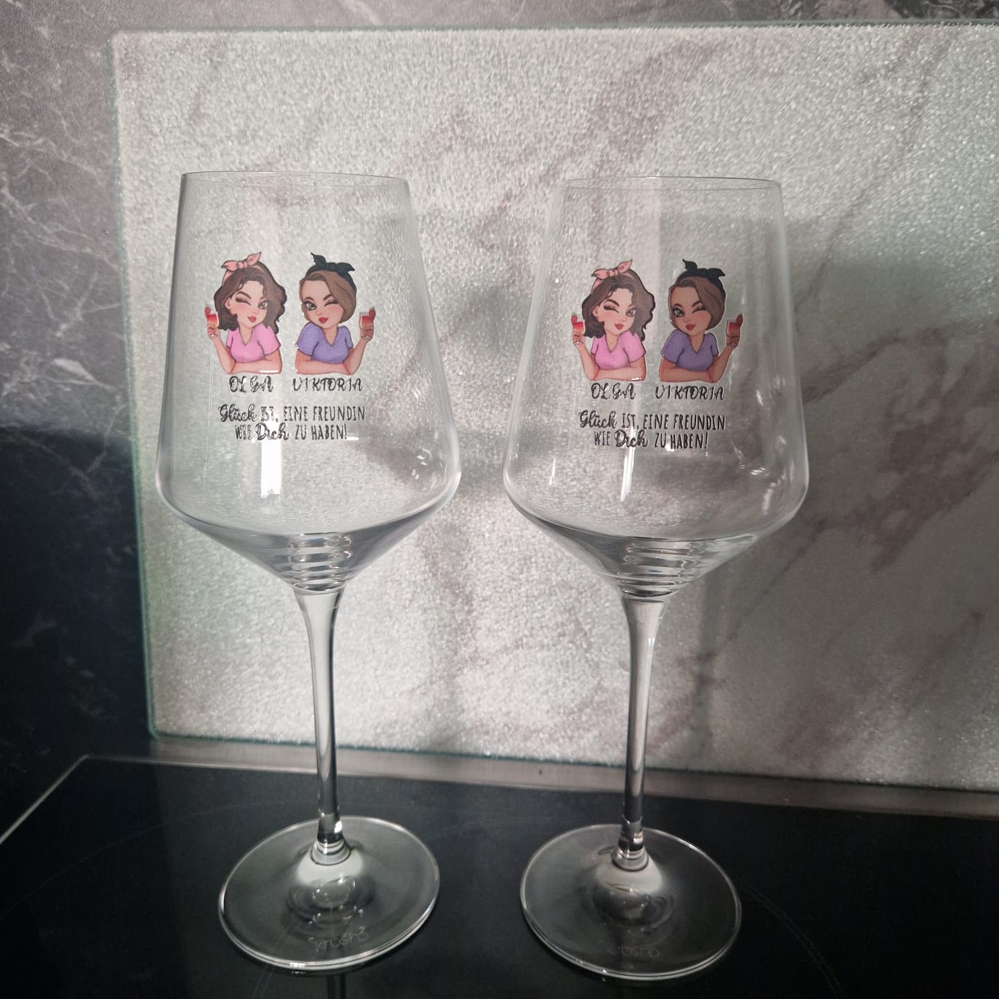 Customer photo review of Beste Freunde - Personalisiertes Glas für Sommergetränke