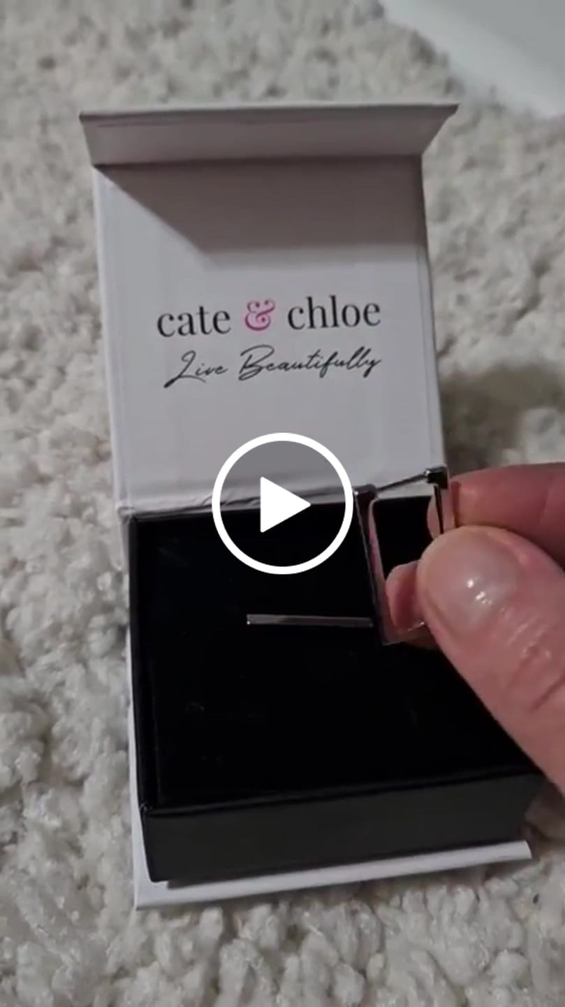 Customer video review of Annalise 18k White Gold Plated 24mm Silver Square  Hoop Earrings
