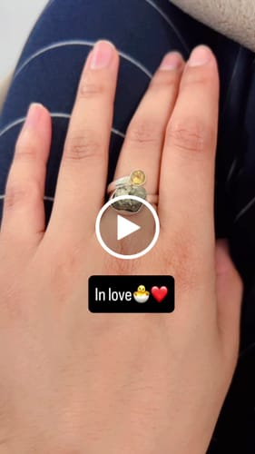 Customer video review of Citrine + Pyrite double ring