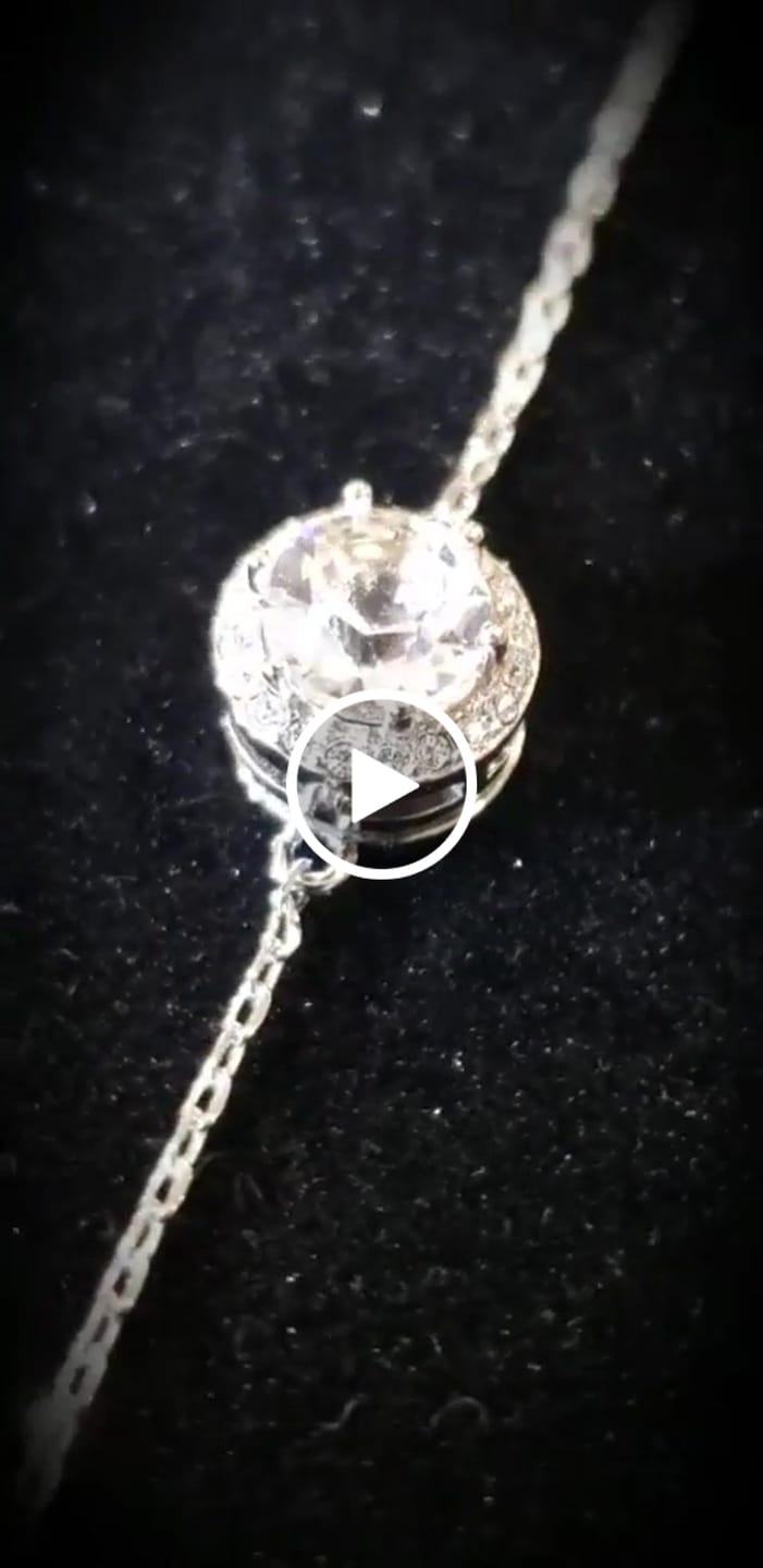 Customer video review of Blake 18k White Gold Plated Halo Bracelet with Swarovski Crystals