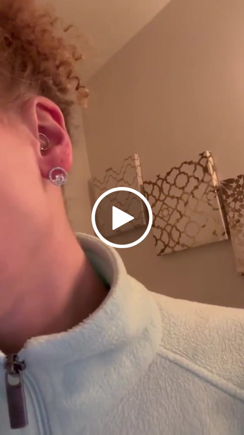 Customer video review of Reign 18k White Gold Plated Halo Drop Stud Earrings with Swarovski Crystals