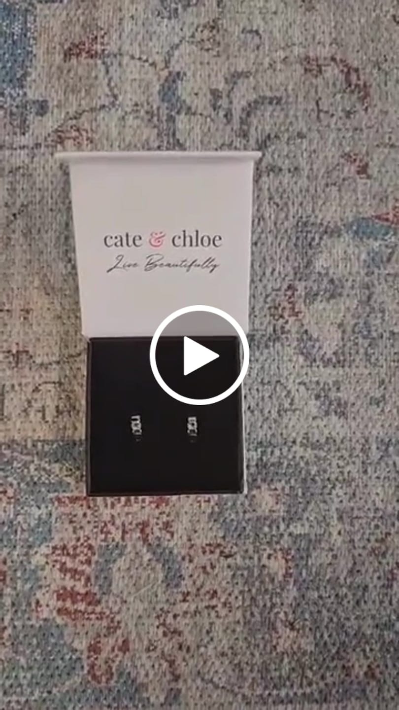 Customer video review of Charlie 18k White Gold Plated 14mm Hoop Earrings with Round Swarovski Crystals
