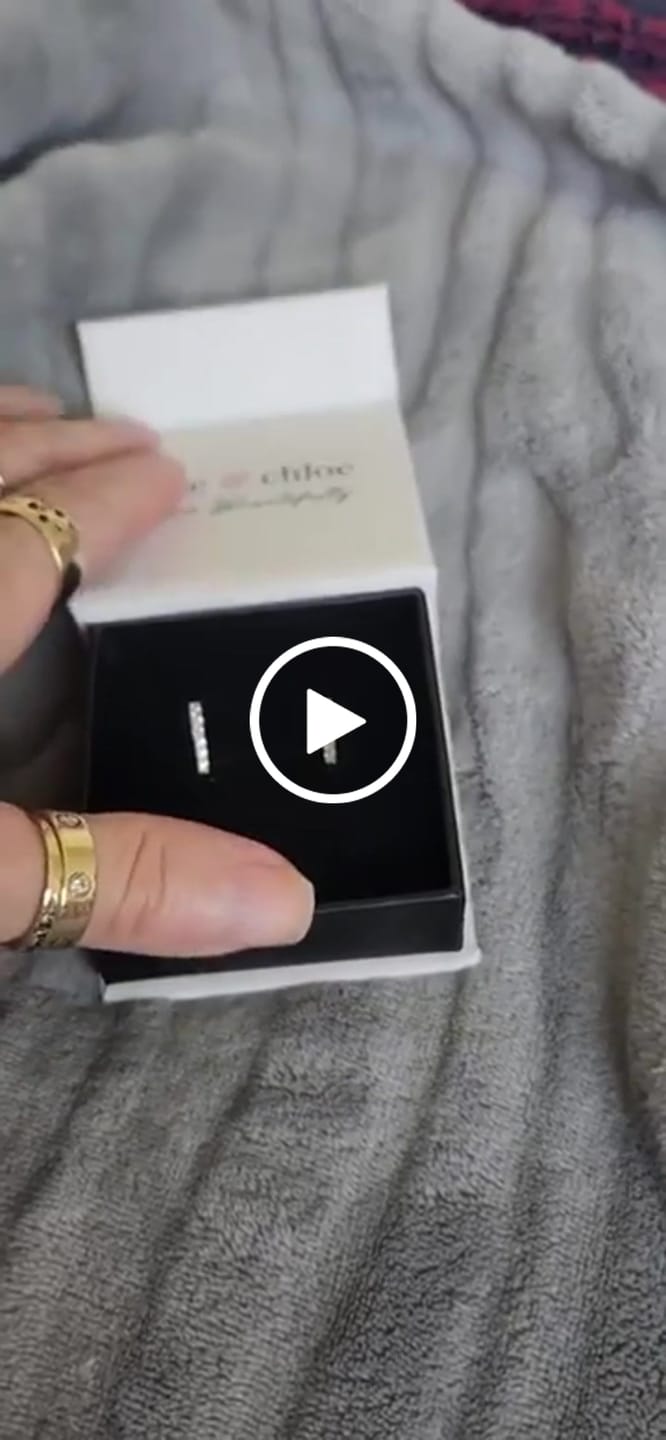 Customer video review of Sydney 18k White Gold Plated 14mm Square Hoop Earrings with Swarovski Crystals