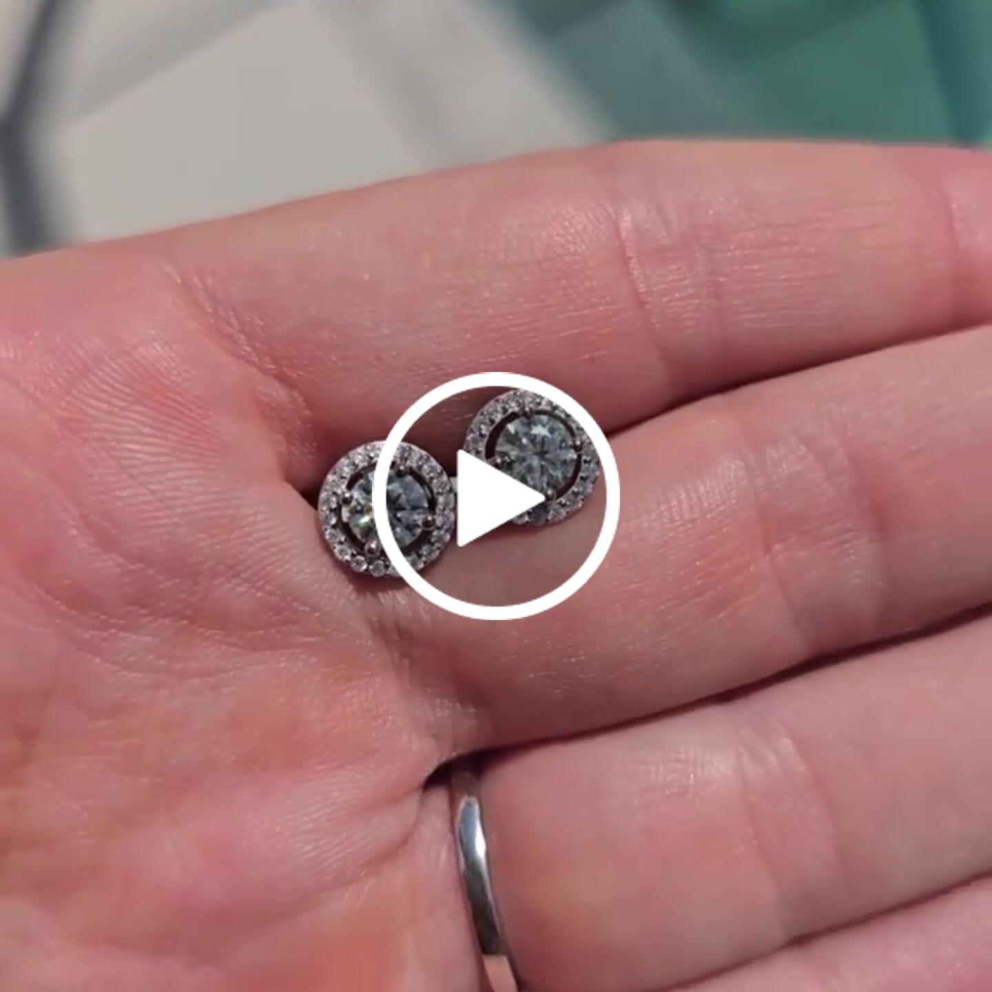 Customer video review of Moissanite by Cate & Chloe Kailani 18k Gold Plated 925 Sterling Silver Stud Earrings 1.18tcw