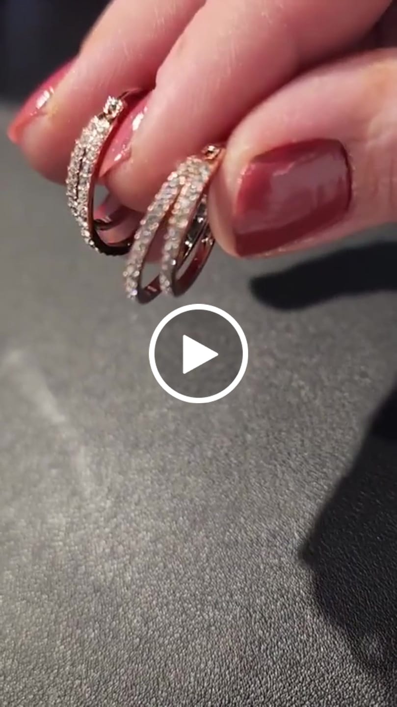 Customer video review of Corina 18k White Gold Plated 20mm Hoop Earrings with Swarovski Crystals