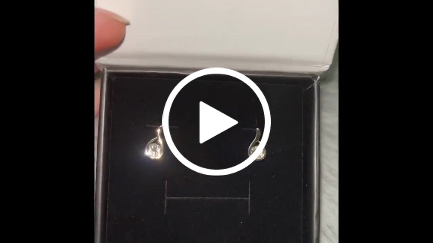 Customer video review of Parker 18k White Gold Plated Tear drop Stud Earrings with Swarovski Crystal
