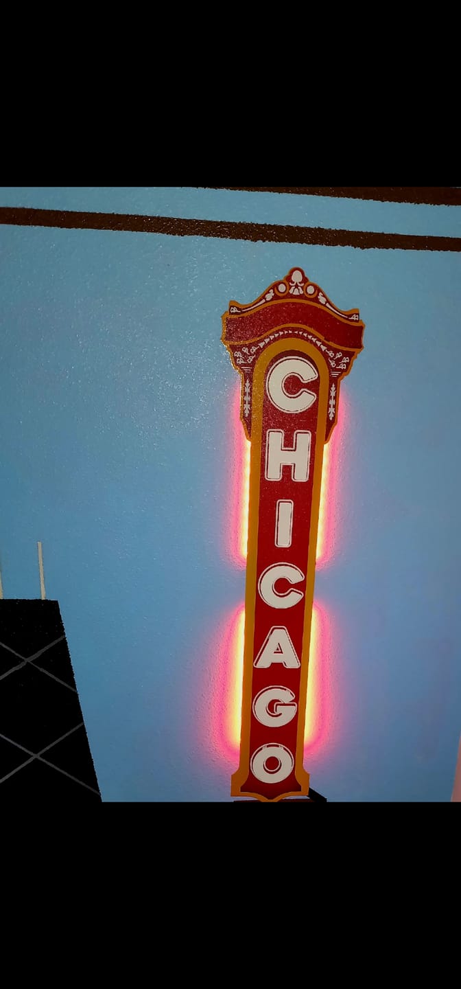 Customer photo review of Chicago Theater 3D Vintage Metal Wall Art