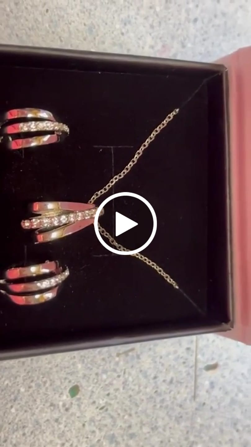 Customer video review of Bella 18k White Gold Plated 17mm Hoop Earrings with Swarovski Crystals