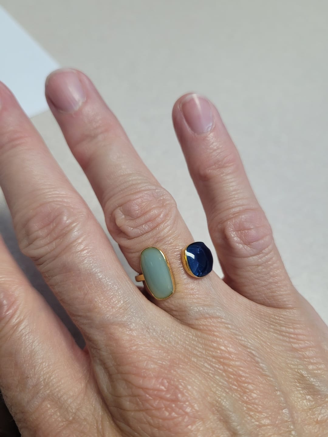 Customer photo review of Aquamarine Wrap Ring