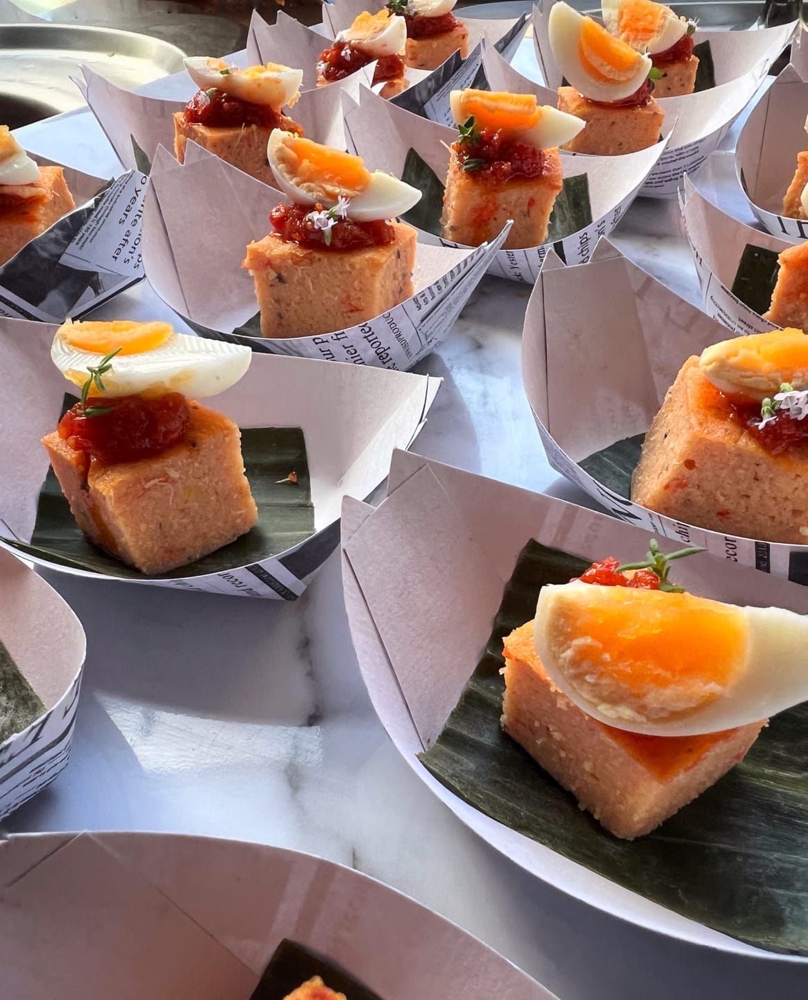 Customer photo review of Newspaper Print Food Boats | Retro-Style Serving Boats | Street Food Containers