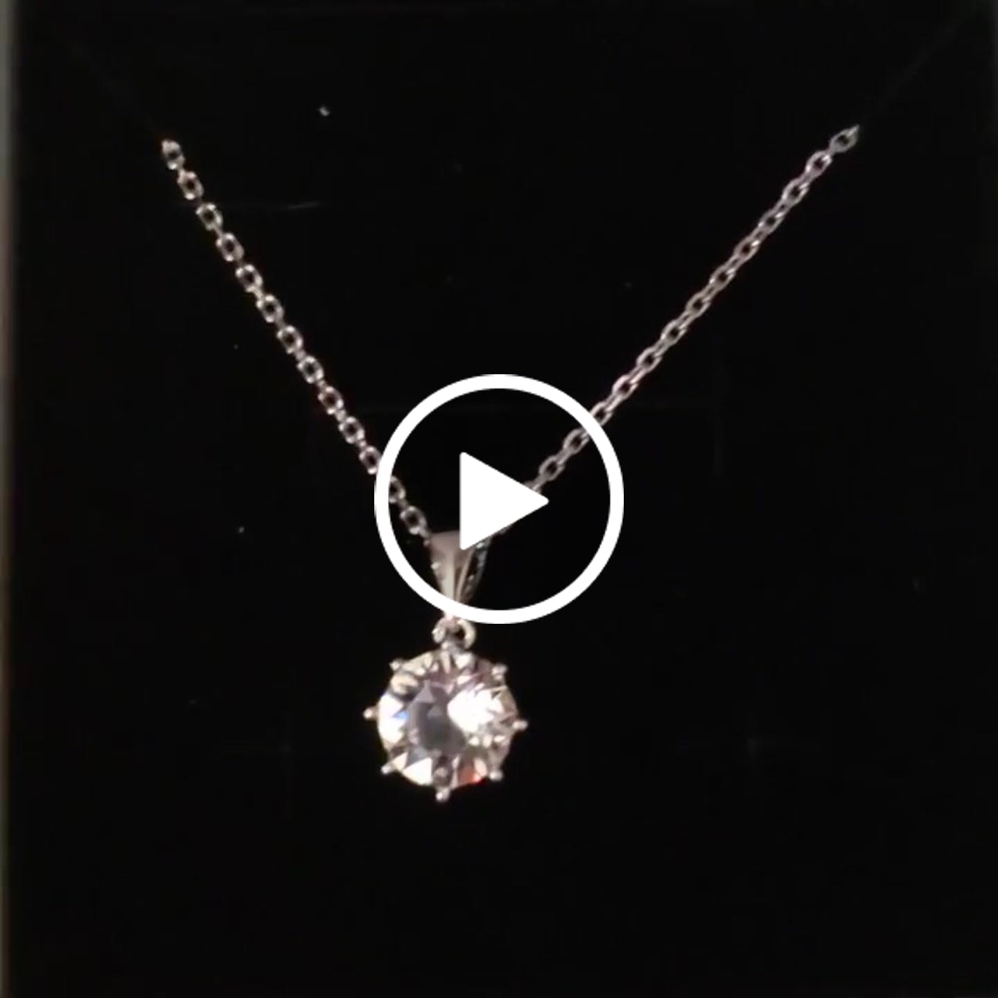 Customer video review of Eden 18k White Gold Plated Pendant Necklace with Solitaire Round Cut Swarovski Crystal