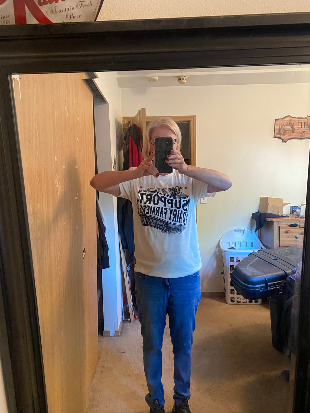 Customer photo review of 'Support Dairy Farmers' Ivory Tee