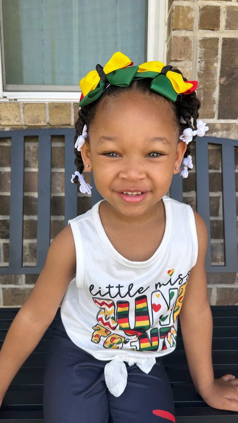 Customer photo review of Little Miss Juneteenth Capri Set